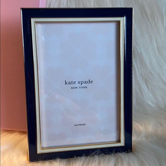Kate Spade X Lenox navy/cream with gold Frame 4x6 - Picture 2 of 7